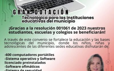 600 computadores portátiles reciben diferentes instituciones educativas en el municipio de Silvania