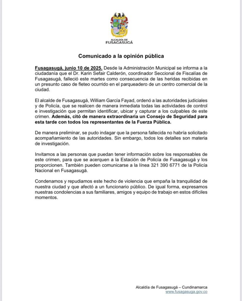 Comunicado de la Alcaldia de Fusagasug�